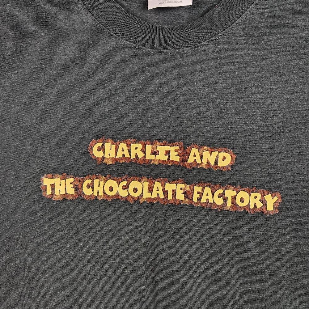 Vintage Charlie And The Chocolate Factory Shirt Mens Medium Black Movie Graphic